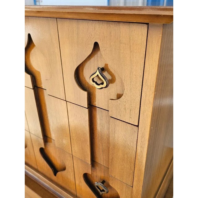 1960s Highboy With Sculpted Spade Handles For Sale - Image 13 of 16