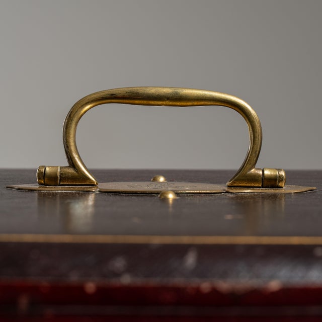 Early 20th Century Burgundy French Silverware Box For Sale - Image 12 of 15