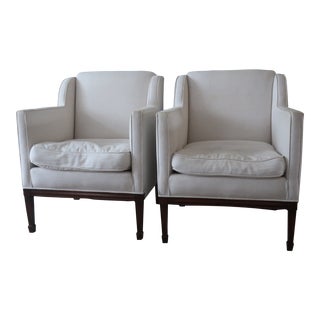 1940s Vintage French Down Club Chairs - a Pair For Sale