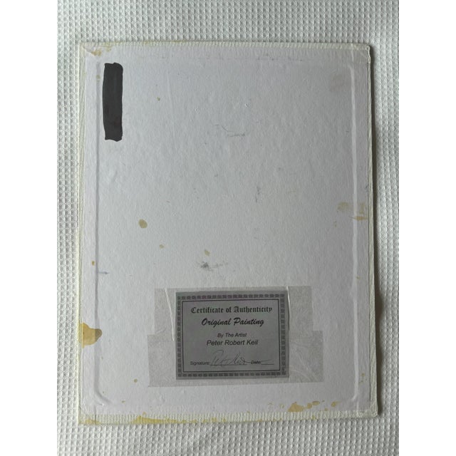 Peter Keil Late 20th Century Original Peter Keil Abstract Portrait Acrylic Painting on Canvas Board For Sale - Image 4 of 4