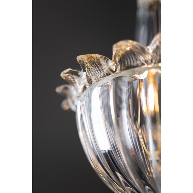 Venetian Art Deco Murano Glass Lantern by Ercole Barovier for Barovier & Toso, 1980s For Sale - Image 9 of 13