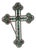 Royal Victorian Style Emerald & Diamond Cross Brooch Pendant in 925 Sterling Silver For Sale