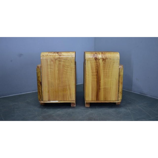 Wood Art Deco Bedside Tables, Czechoslovakia, 1937, Set of 2 For Sale - Image 7 of 18