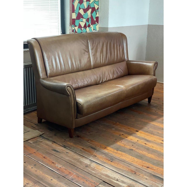 Sofa and Chair in Sheeps Leather with Wooden Floor Lamp, 1980s, Set of 3 For Sale - Image 15 of 16