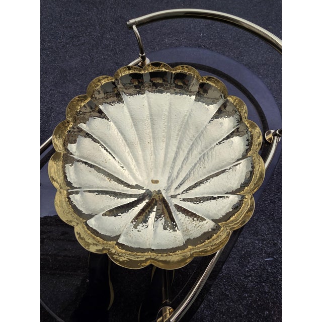 Mid-Century Modern Hand-Embossed Shell Tray in Hammered Brass with Drawers, Florence, 1950s For Sale - Image 3 of 9