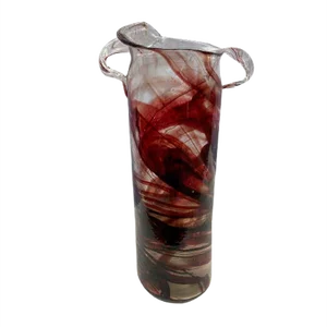 Red Roller Vase by Serge Mansau for Murano, 1992
