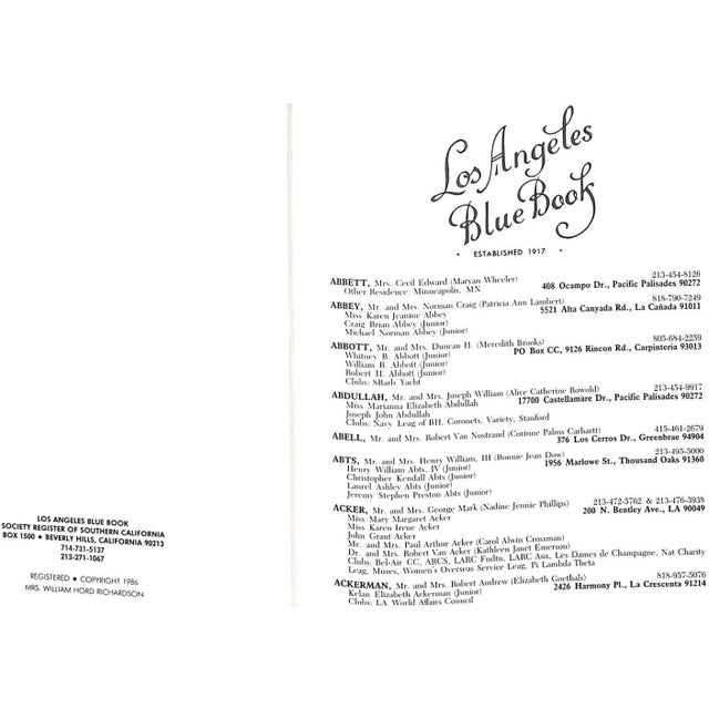 [433] pp. Mrs. William Hord Richardson 1987 7 3/4" x 5 3/4" Names, Addresses, Telephone Numbers, Clubs