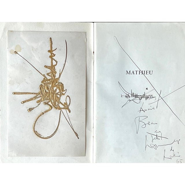 Georges MATHIEU (1921 - 2012), French painter, father of lyrical abstraction Composition, 1965 Gold acrylic painting on...