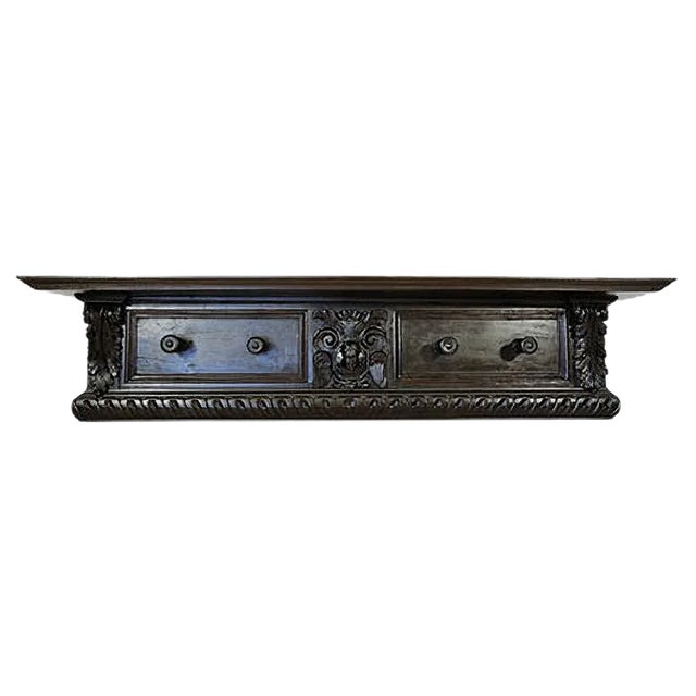 Antique Hat Hooks with Shelf For Sale