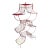 Vintage Mid-Century Atomic Pagoda Nine Tier Tole Plant Stand - Newly Painted Red For Sale