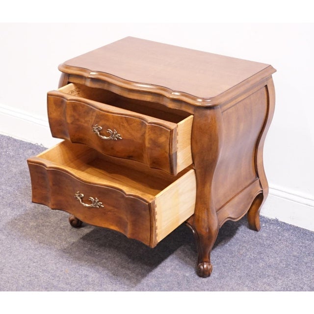 Wood White of Mebane Lorraine IV Collection Solid Cherry 25" Two Drawer Bombe Chest Nightstand For Sale - Image 7 of 13