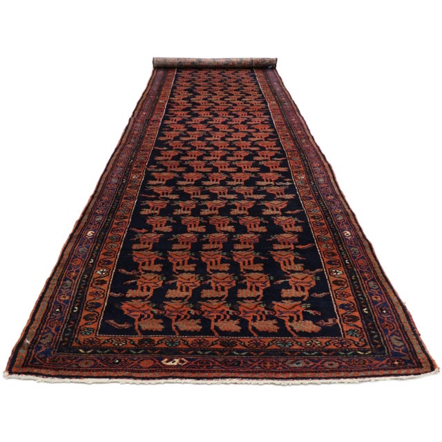 Mid-Century Modern Antique Persian Azerbaijan Runner - 03'02 X 12'10 For Sale - Image 3 of 9