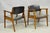 Vintage Boling Chair Co. Mid Century Modern Walnut Wood Frame Lounge Arm Chairs (B) - Pair. *Please note interior foam has...