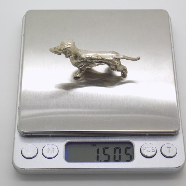 Silver Vintage Italian Silver 800 Dachshund Figurine, 1950s For Sale - Image 8 of 10