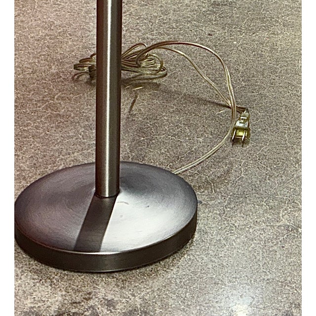 Tensor Late 20th Century Postmodern Brushed Pewter & Faux Mica Table Lamps by Tensor - A Pair For Sale - Image 4 of 5