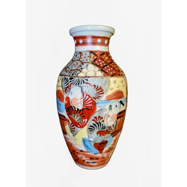 Japanese Antique Japanese Satsuma Cabinet Vase For Sale - Image 3 of 6