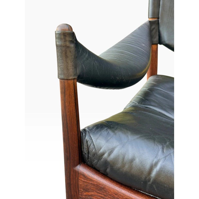 Kristian Vedel Modus Lounge Chair for Søren Willadsen | Rosewood & Black Leather | Denmark 1960s For Sale - Image 14 of 18