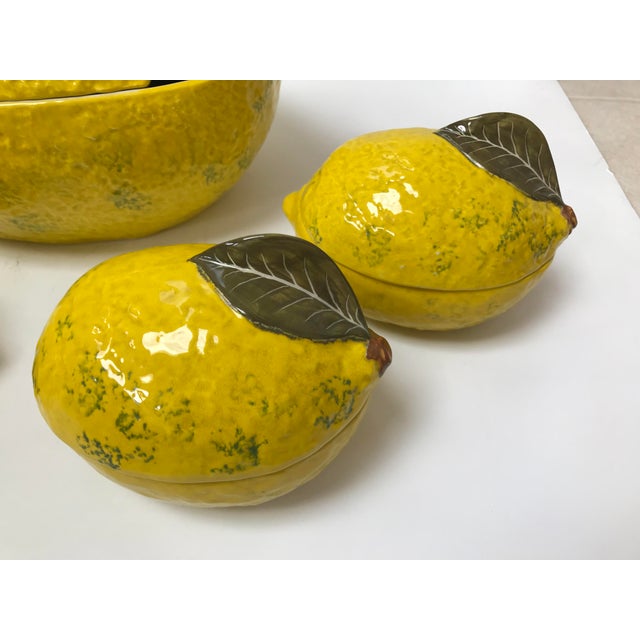 Vintage Italian Lemon Tureen and 4 Matching Soup Bowls Chairish