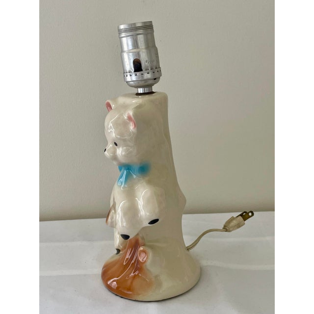 1950s Vintage Ceramic Lamp With Lamb For Sale - Image 5 of 5