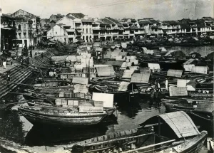 View of the Ancient Port of Singapore - Vintage Photo 1930s 1930s