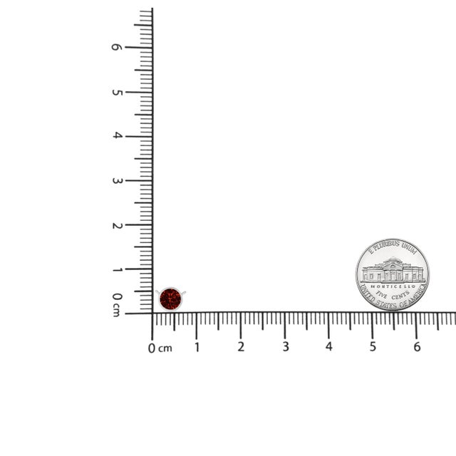 .925 Sterling Silver Bezel Set 3.5mm Created Red Ruby Gemstone Solitaire 18" Pendant Necklace For Sale In New York - Image 6 of 6