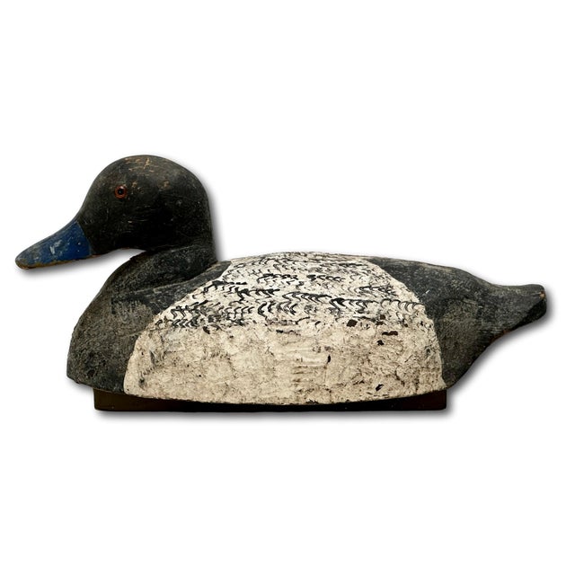 Nice Original Pair of Antique American Primitive Hand Carved & Painted Wood Duck Hunters Working Decoys Circa 1920s For Sale - Image 14 of 18