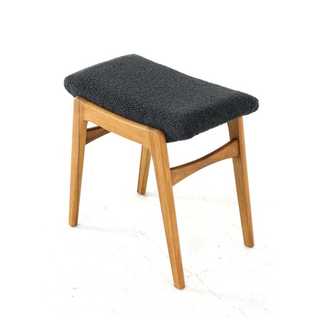 Vintage Ottoman in Solid Wood and Fabric For Sale - Image 6 of 11
