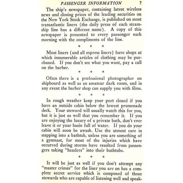 "The Bon Voyage Book: An Intimate Guide for the Modern Ocean Traveler" 1931 "Old Salt" For Sale - Image 9 of 9