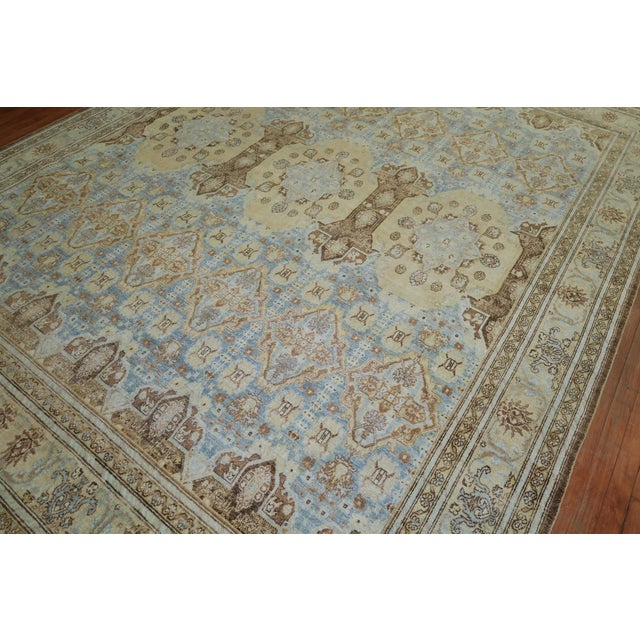 Persian Zabihi Collection Northwest Persian Sky Blue Room Size Rug For Sale - Image 3 of 9