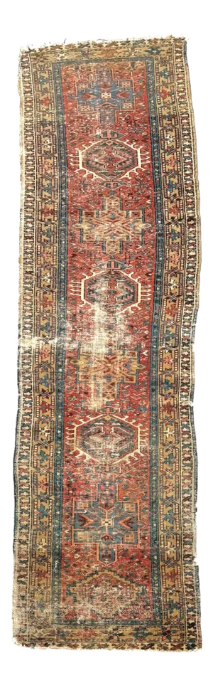1940s Vintage Persian Karaja Runner - 2.9 x 10.2