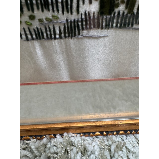 Vintage Chinese Embroidered Silk Tapestry, Framed For Sale - Image 9 of 12