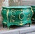 French Grand French Louis XV Style Green Commode With Gold Leaf & Bronze Details – Luxury 3 Drawer Chest For Sale - Image 3 of 3