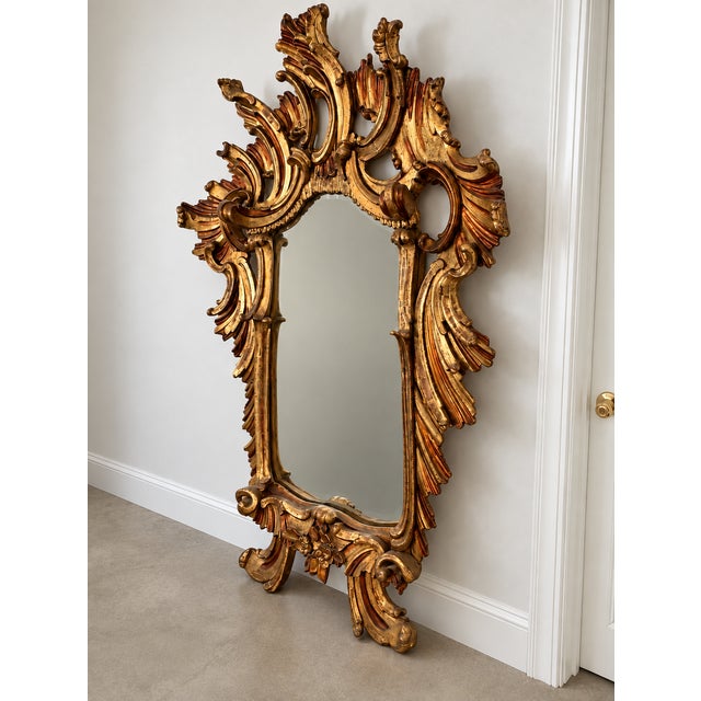 19th Century Monumental 19th Century Italian Giltwood Mirror For Sale - Image 5 of 7