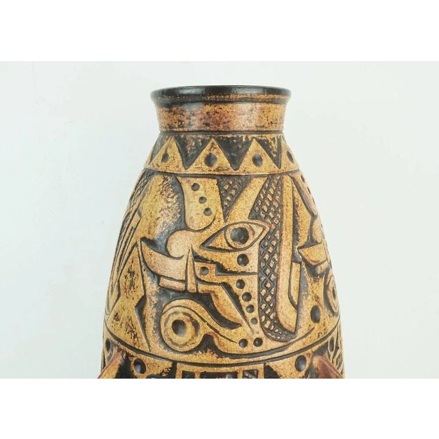 Brown Mid-Century Floor Vase Jasba Anubis Model N 312 11 5 from Jasba, 1960s For Sale - Image 8 of 11