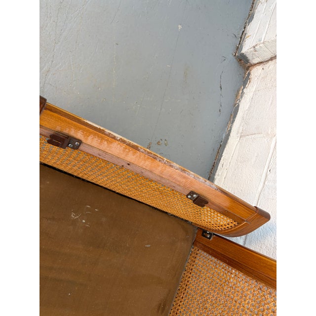 Vintage Modern Patterned Wood and Cane Lounge Chairs For Sale - Image 11 of 13