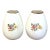 Pair of Mid-Century French Hand-Painted Ceramic Floral Vases For Sale