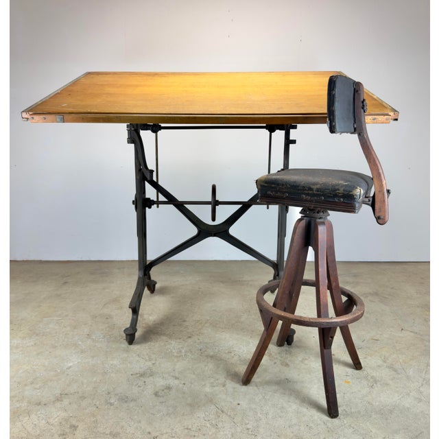 A fabulous piece of antique American industrial design! Large 1920s American Eagle drawing table by Keuffel & Esser Co....