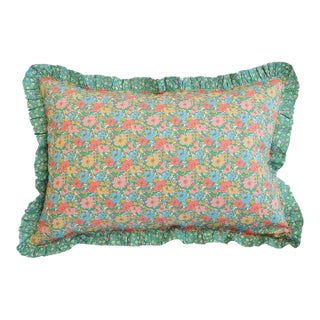 Gathered Edge Pillowcase Made With Liberty Fabric Meadow Song & Strawberries & Cream For Sale