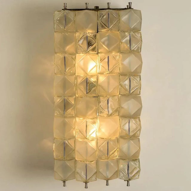 Crystal and Nickel Plated Wall Lamps by Filvem Voghera, 1968, Set of 2 For Sale - Image 12 of 15