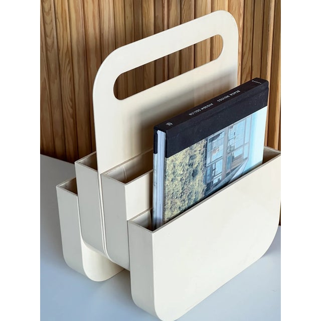1970s Cream Abs Plastic Olaf Von Bohr for Kartell Magazine Rack Chairish
