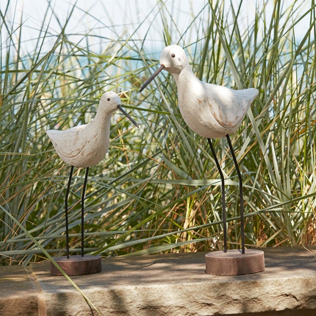 Carved Wood Sea Bird with Metal Stand (Set of 2) For Sale In Chicago - Image 6 of 9