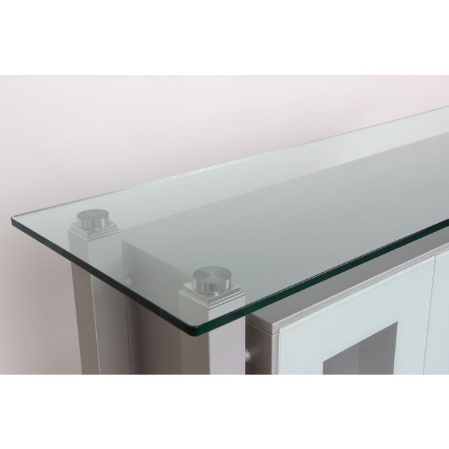 Vintage Sideboard in Steel and Glass from Völker, 1980s For Sale - Image 6 of 12