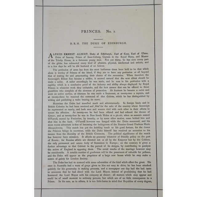 Printmaking Materials 1st Violin Duke of Edinburgh: 19th C. Vanity Fair Caricature by Ape (Carlo Pellegrini), 1874 For Sale - Image 7 of 8
