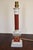 1950s Italian Red and Gold Ceramic Column Table Lamp, 1950s For Sale - Image 5 of 13