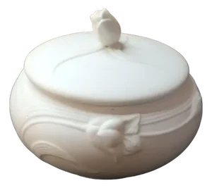 1960s Gorham Bisque Porcelain Lidded Trinket Bo