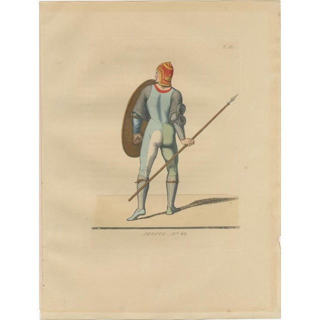 Gold Medieval Italian Costume, 1860, Paper, Set of 6 For Sale - Image 8 of 9