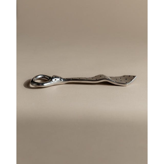 Mid-Century Style Silver-Plated Tie Bottle Opener with Polka Dots, 1980s For Sale - Image 4 of 11