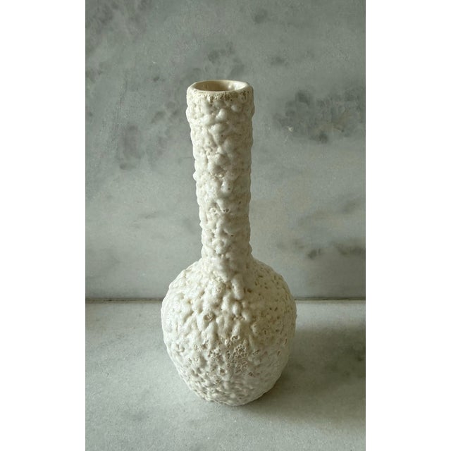 Vintage mid century ceramic bud vase with white lava glaze. Made in the USA by Royal Haeger. Stamped on the bottom "Royal...