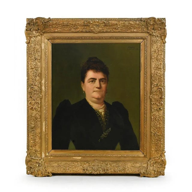 Pair of portraits of Family Picon signed Francesc Parera (1850 - 1920) Table signed nineteenth century. Represents the...