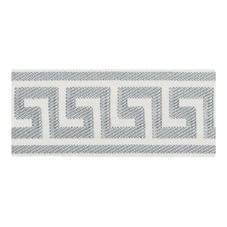 Sample - Schumacher Etienne Silk Greek Key Trim Wide in Cloud For Sale